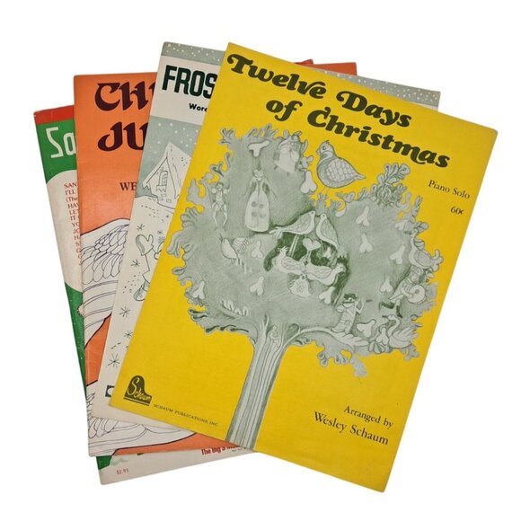 Vintage Christmas Sheet Music Collection Twelve Days Frosty The Snowman & Jubile